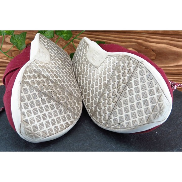 Toms Women Sz 11 M Burgundy Lace Up Running Fabric Shoe - Picture 7 of 7